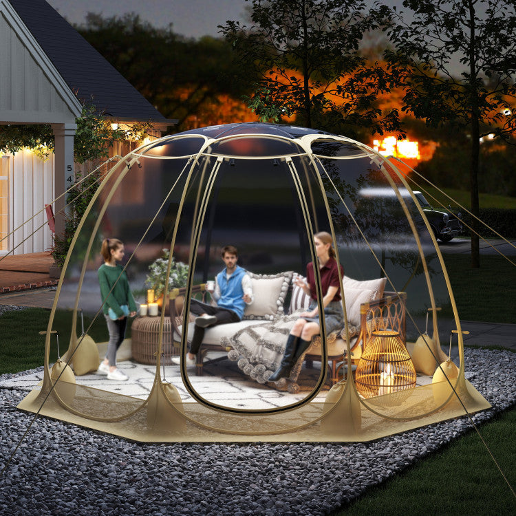 Pop Up Bubble Tent 540° Transparent PVC Igloo 9.5 x 9.5 FT Instant Setup Screen House for 4-6 People