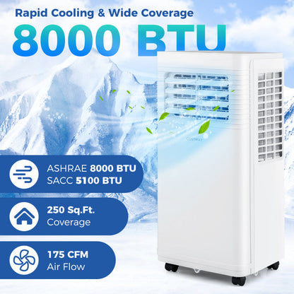 8000/9000 BTU Portable Air Conditioner 3 in 1 AC Unit with Fan and Dehumidifier