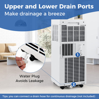 8000/9000 BTU Portable Air Conditioner 3 in 1 AC Unit with Fan and Dehumidifier