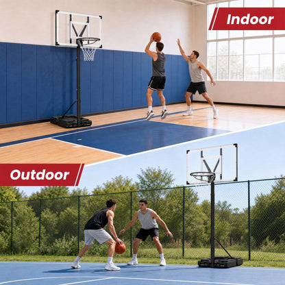 Portable Basketball Hoop with 4.43-10 Ft Adjustable Height