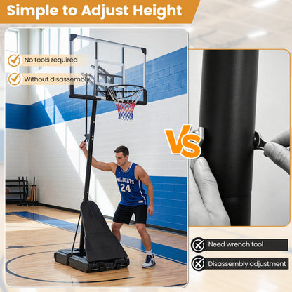 Portable Outdoor Basketball Hoop 8-10 FT Height Adjustable Basketball Goal System