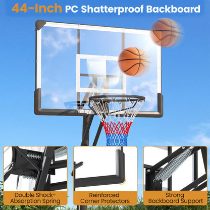 Portable Outdoor Basketball Hoop 8-10 FT Height Adjustable Basketball Goal System
