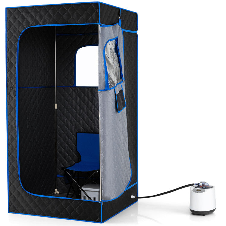 Portable Steam Sauna Box with 3L/1200W Fast-Heat Steamer and 15-Level Temperature