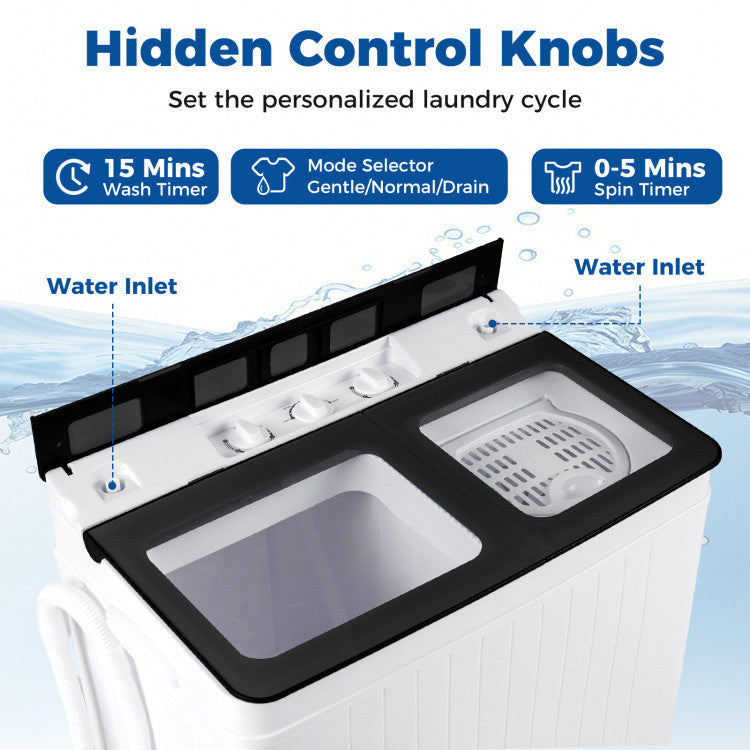 Portable Washing Machine with 18 LBS Washer and 8 LBS Spinner Combo