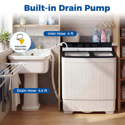 Portable Washing Machine with 18 LBS Washer and 8 LBS Spinner Combo