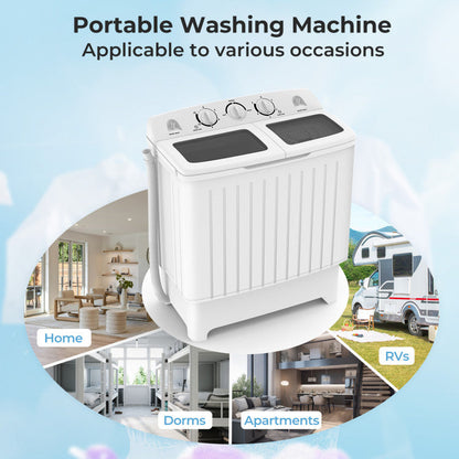 20 lbs Portable Washing Machine with Built-in Gravity Drain