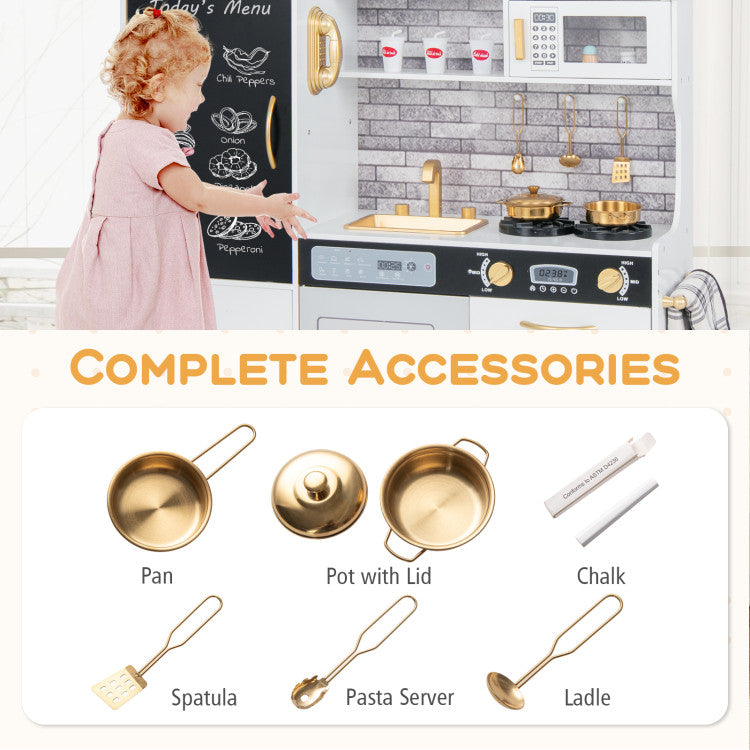 Pretend Play Kitchen with Utensils for Kids Aged 3+