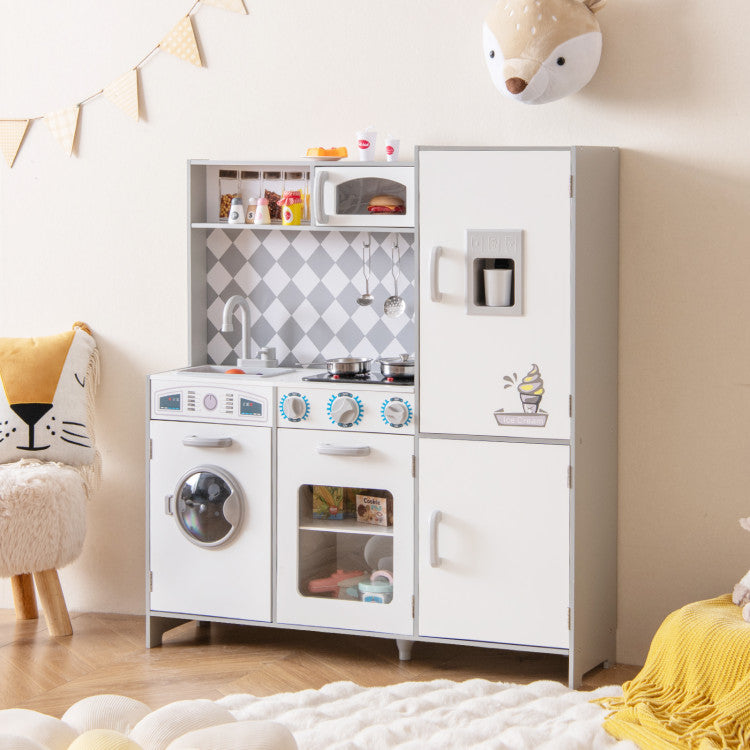 Pretend Play Kitchen for Kids Aged 3+ with Real Sounds and Lights