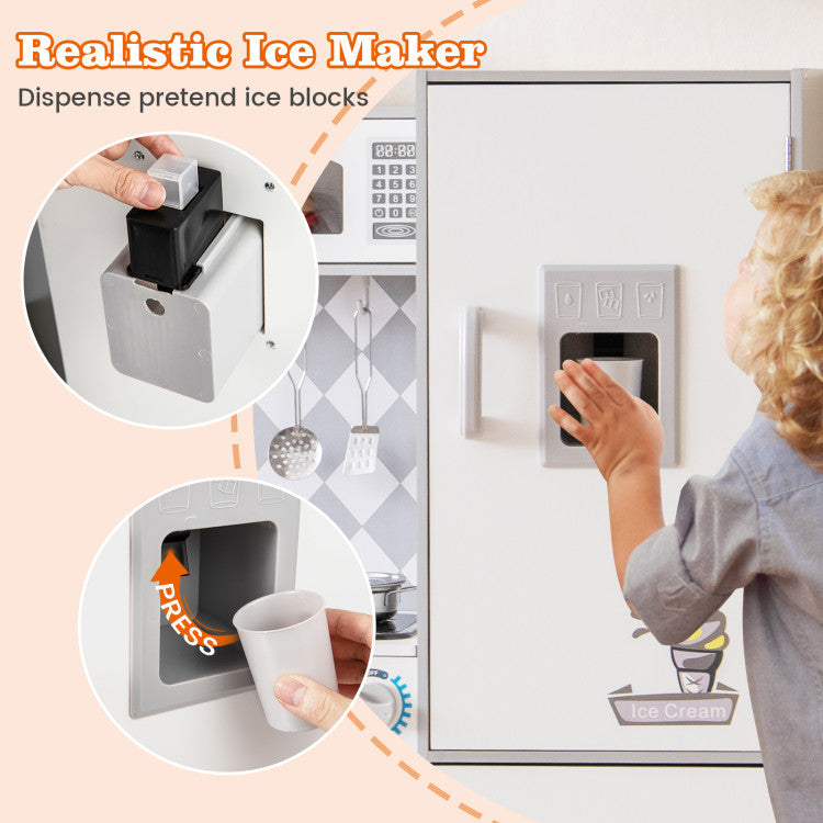 Pretend Play Kitchen for Kids Aged 3+ with Real Sounds and Lights