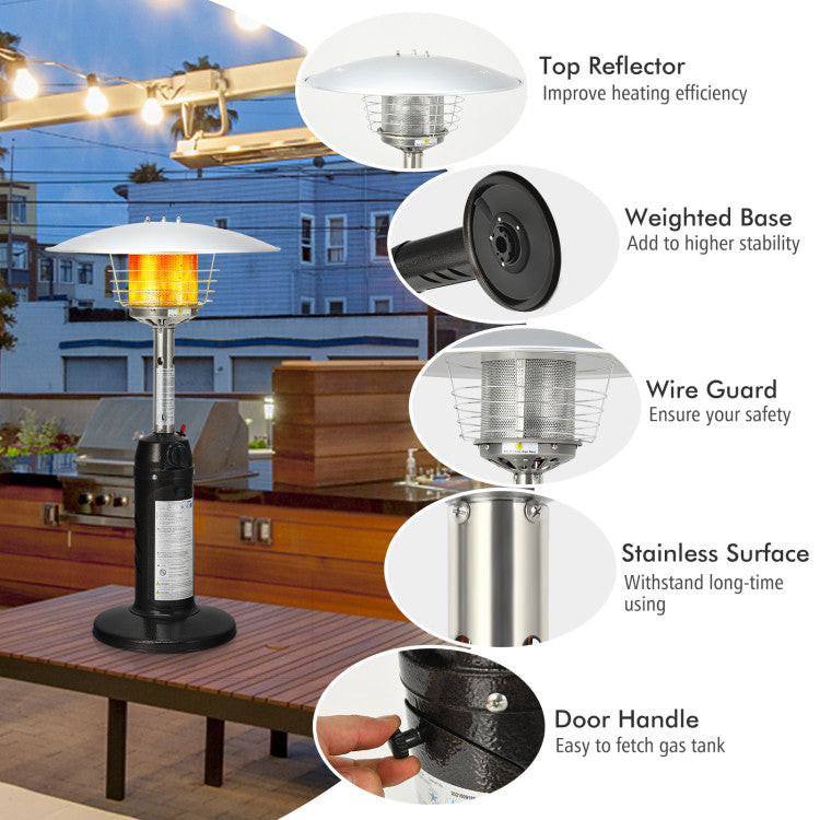 13000 BTU Portable Tabletop Propane Patio Standing Heater