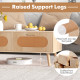 Rattan Coffee Table Mid Century Modern Center Table with 2 Storage Drawers