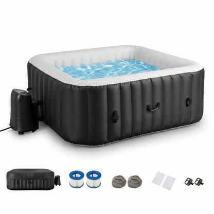 Rectangular Blowup Pool Hottub with 130 Air Jets for 4-6 Person