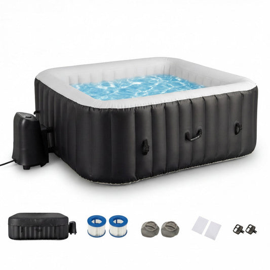 Rectangular Blowup Pool Hottub with 130 Air Jets for 4-6 Person