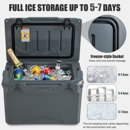 25 QT Hard Cooler with Aluminum Handle and Integrated Cup Holders