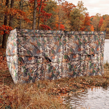 See-Through Hunting Blind Panel with Dog Door Pop up Waterflow Blind for 1-3 People