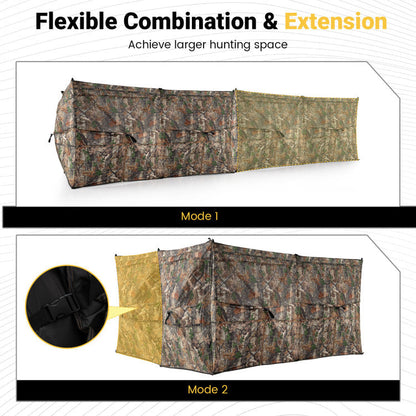 See-Through Hunting Blind Panel with Dog Door Pop up Waterflow Blind for 1-3 People
