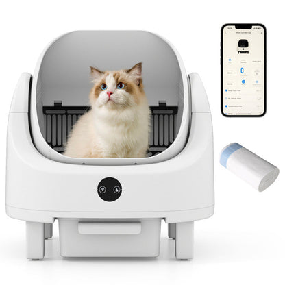 Self-Cleaning Open-Top Cat Litter Box with APP Control for Multi-Cat