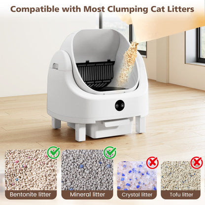 Self-Cleaning Open-Top Cat Litter Box with APP Control for Multi-Cat