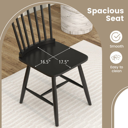 Set of 2 Windsor Dining Chairs with High Spindle Back