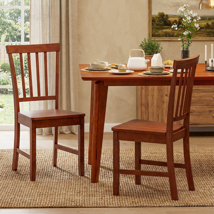 Set of 2 Dining Chairs with Solid Wooden Legs