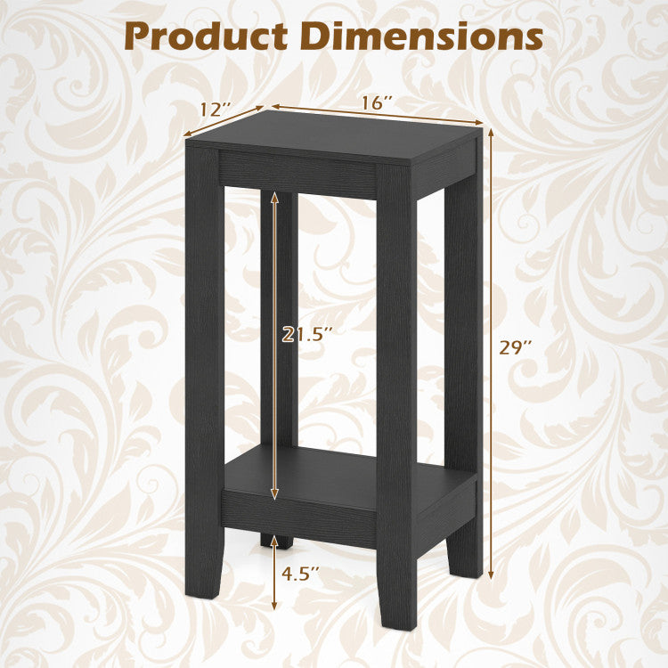 Set of 2 Versatile 2-Tier End Tables with Storage Shelf