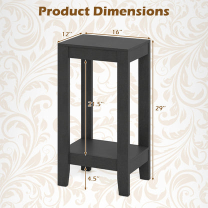 Set of 2 Versatile 2-Tier End Tables with Storage Shelf