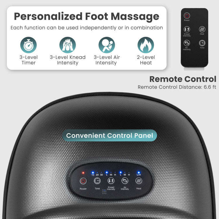 Shiatsu Foot Massager Machine with 2-Level Heat and Air Compression
