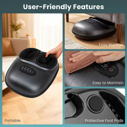 Shiatsu Foot Massager Machine with 2-Level Heat and Air Compression