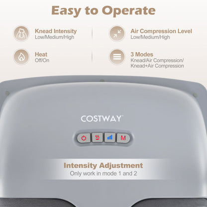 Shiatsu Foot Massager with 3-Level Deep Kneading and Air Compression