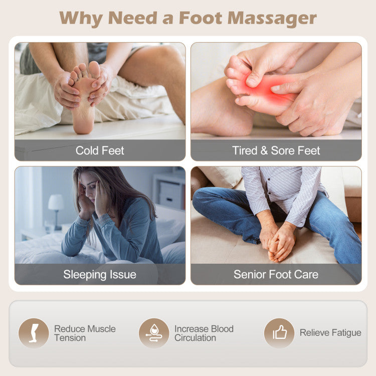Shiatsu Foot Massager with 3-Level Deep Kneading and Air Compression