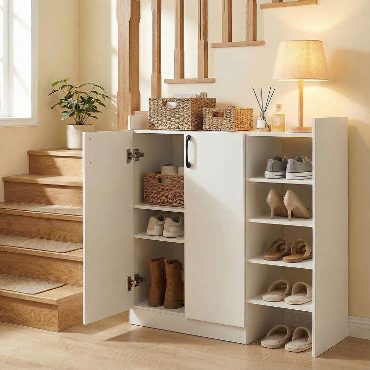 Shoe Cabinet with 2 Doors Shoe Storage Organizer with 2 Adjustable Inner Shelves