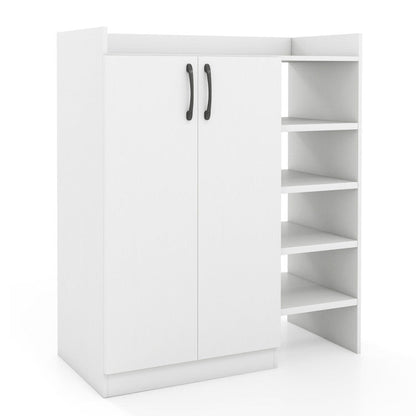 Shoe Cabinet with 2 Doors Shoe Storage Organizer with 2 Adjustable Inner Shelves