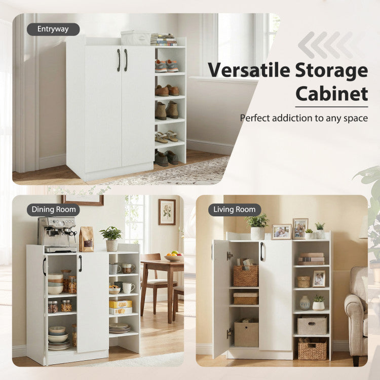 Shoe Cabinet with 2 Doors Shoe Storage Organizer with 2 Adjustable Inner Shelves