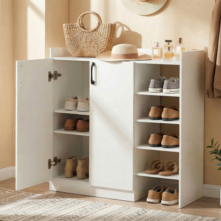 Shoe Cabinet with 2 Doors Shoe Storage Organizer with 2 Adjustable Inner Shelves