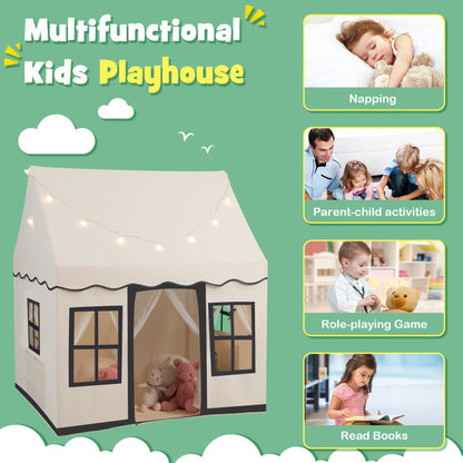 Toddler Large Playhouse with Star String Lights