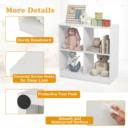 4-Cube Kids Bookcase Freestanding with Open Shelves