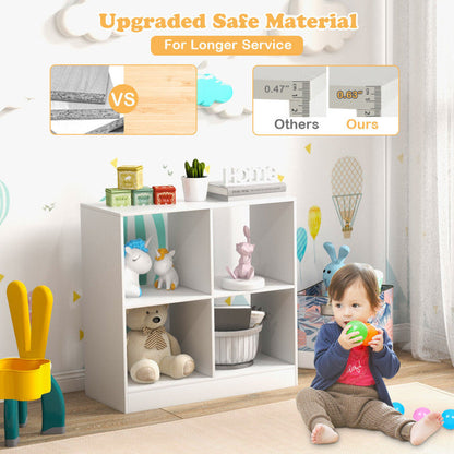 4-Cube Kids Bookcase Freestanding with Open Shelves