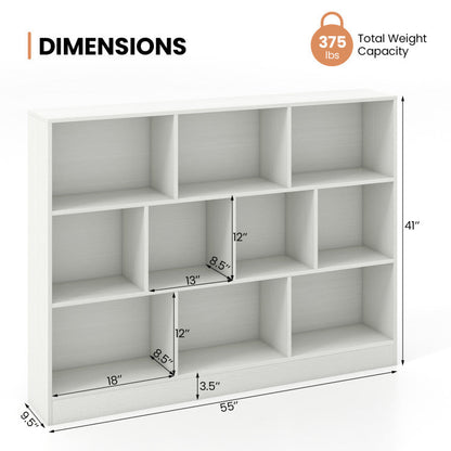 41 inches Wooden Toy Storage Organizer with 10 Cubes for Classroom Daycare Nursery Kindergarten