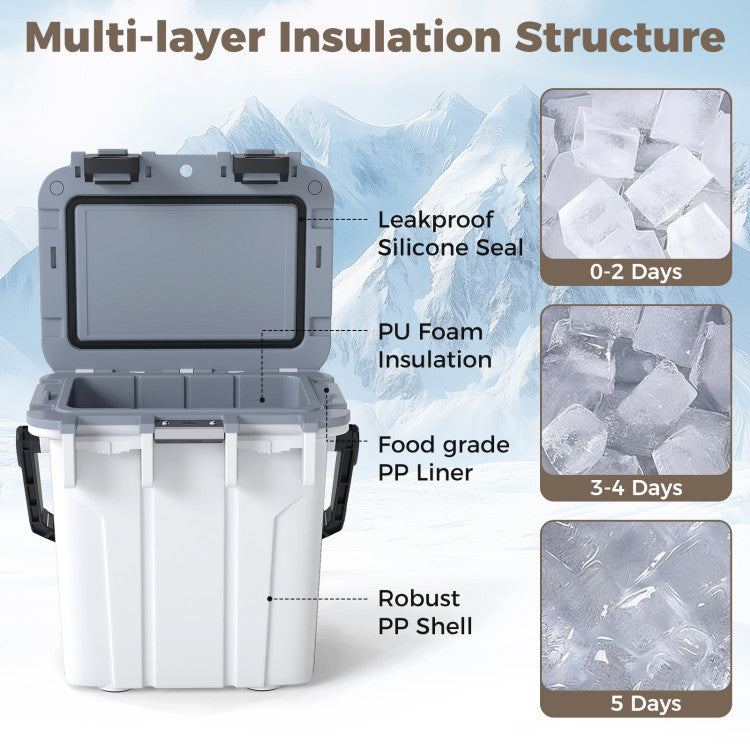 Ultra-Light Injection Molded Cooler 21 QT Hard Ice Chest