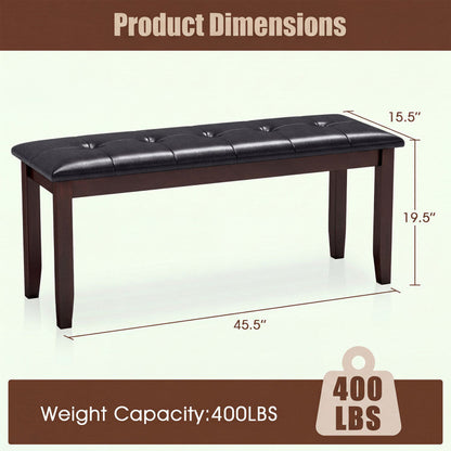 Traditional Upholstered PU Leather Dining Room Bench