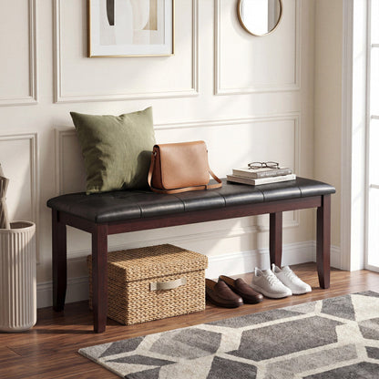 Traditional Upholstered PU Leather Dining Room Bench