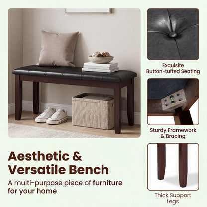 Traditional Upholstered PU Leather Dining Room Bench