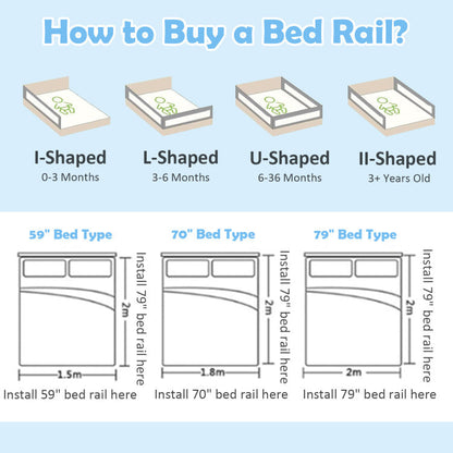 Vertical Lifting Bed Rail for Toddlers with Double Lock