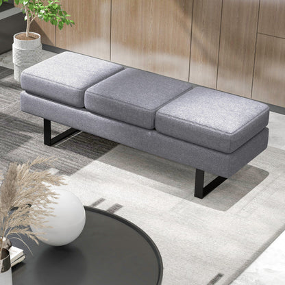 Waiting Room Bench Seating Long Bench with Metal Frame Leg