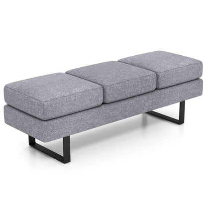 Waiting Room Bench Seating Long Bench with Metal Frame Leg