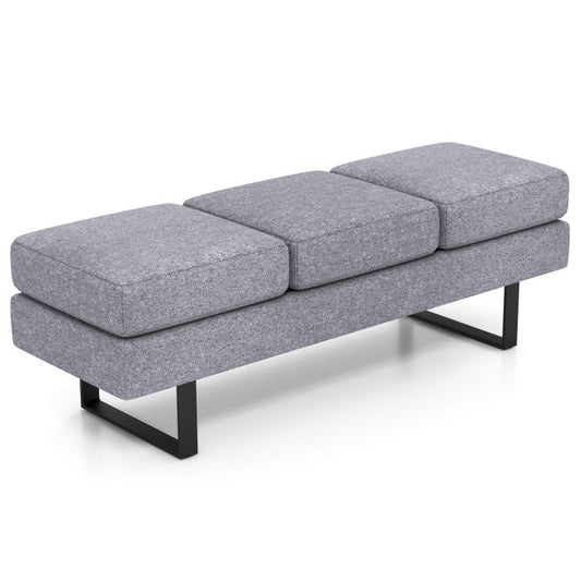 Waiting Room Bench Seating Long Bench with Metal Frame Leg