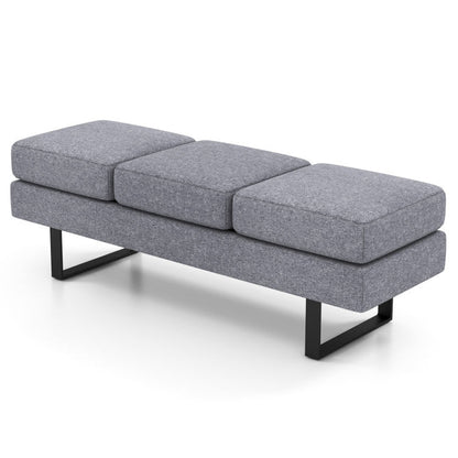 Waiting Room Bench Seating Long Bench with Metal Frame Leg