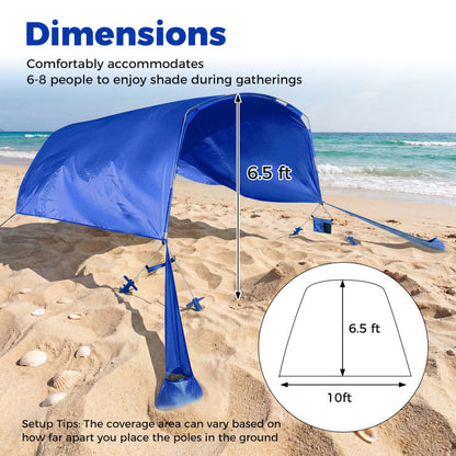 Wind Powered Beach Tent Portable Sun Shelter Canopy for Picnic