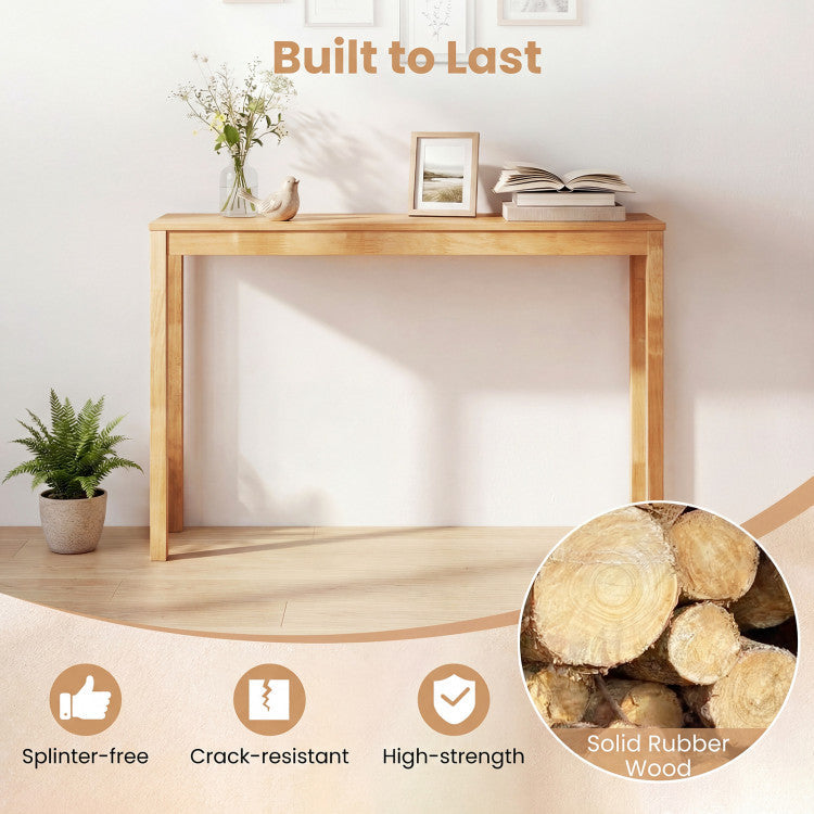 Wooden Console Table Modern Farmhouse Sofa Table with Thickened Top