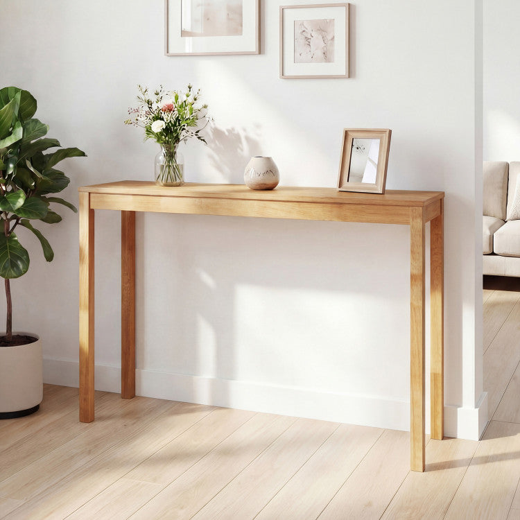 Wooden Console Table Modern Farmhouse Sofa Table with Thickened Top